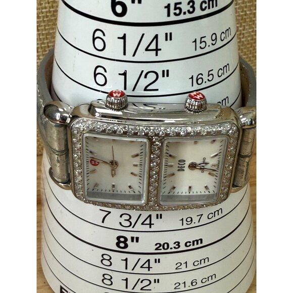 Michele Art Deco Watch  .68 Ct Diamond Vintage Inspired Luxury, Old Money, Dual - Picture 15 of 16